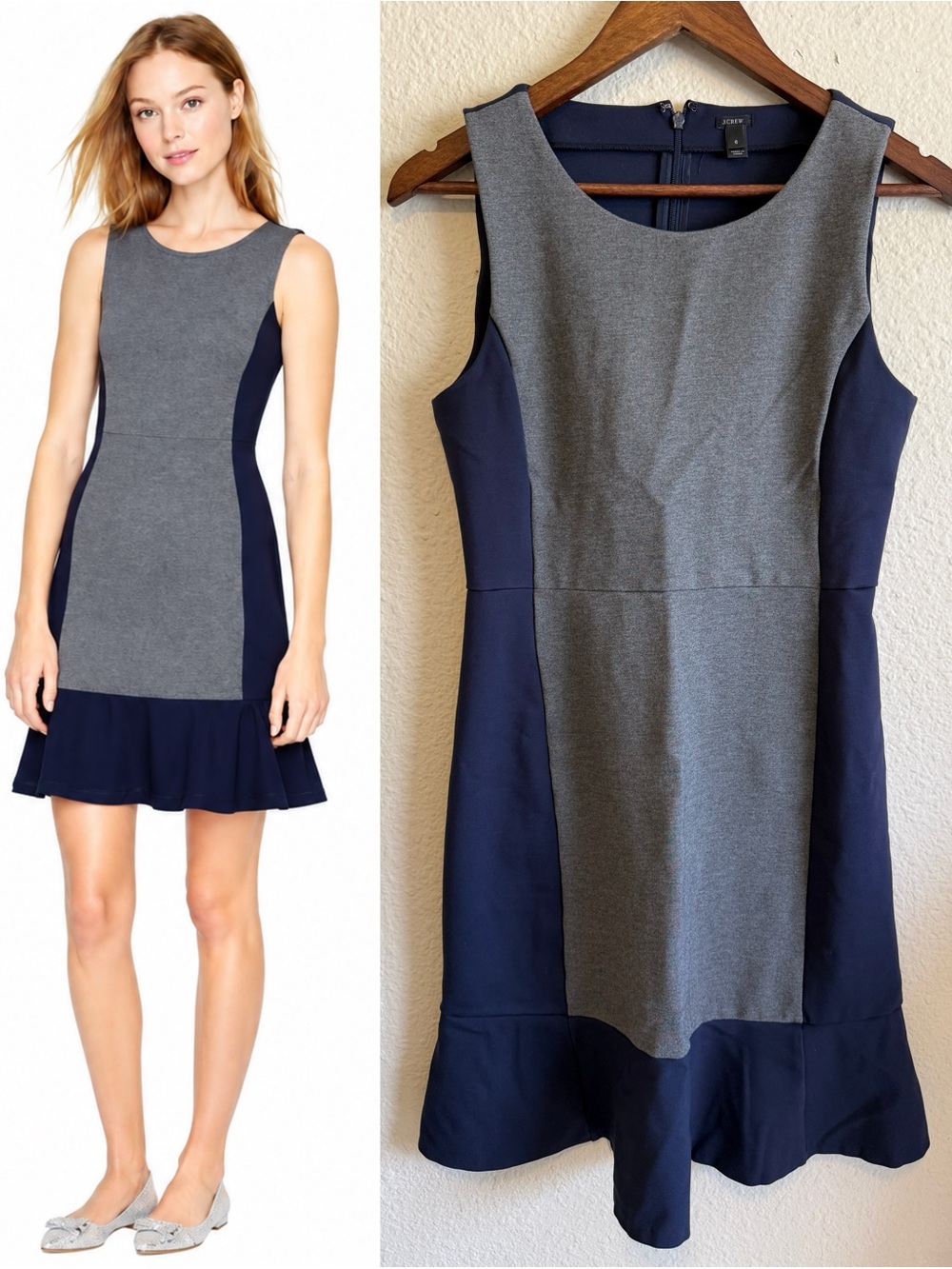 J.Crew Colorblock Sleeveless Fit & Flare Dress – Size 6